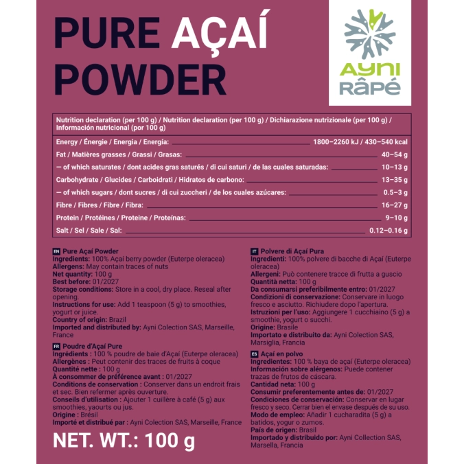 Poudre d'Açaí Pure